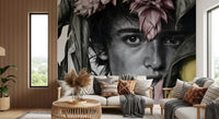 Botanical Face Contemporary Feature Wall Mural