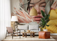 Ethereal Botanical Portrait Study Wall Mural