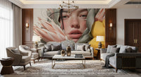 Ethereal Botanical Portrait Study Wall Mural