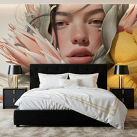 Ethereal Botanical Portrait Study Wall Mural
