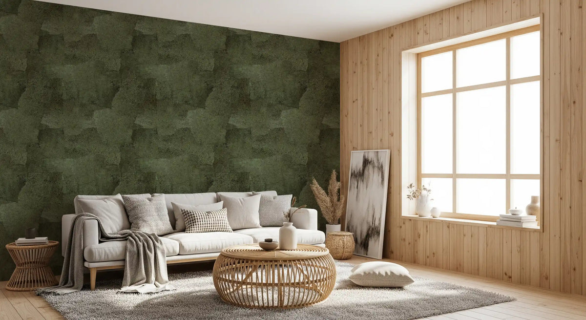 Torn Leather - Moss Wallpaper⁠