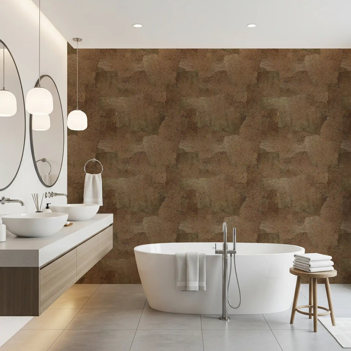 Torn Leather - Madder Wallpaper⁠