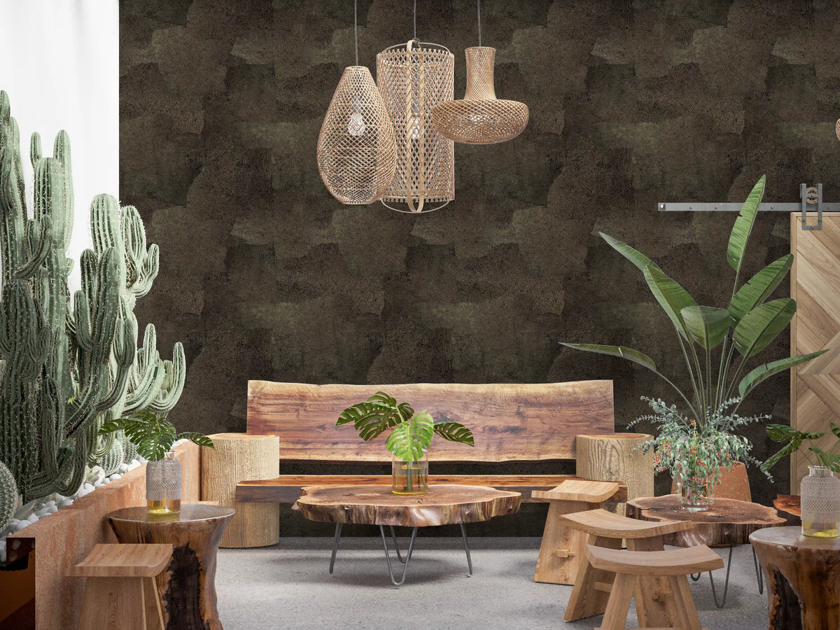 Torn Leather - Umber Wallpaper⁠
