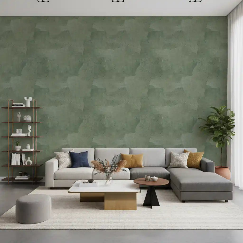 Torn Leather - Celadon Wallpaper⁠