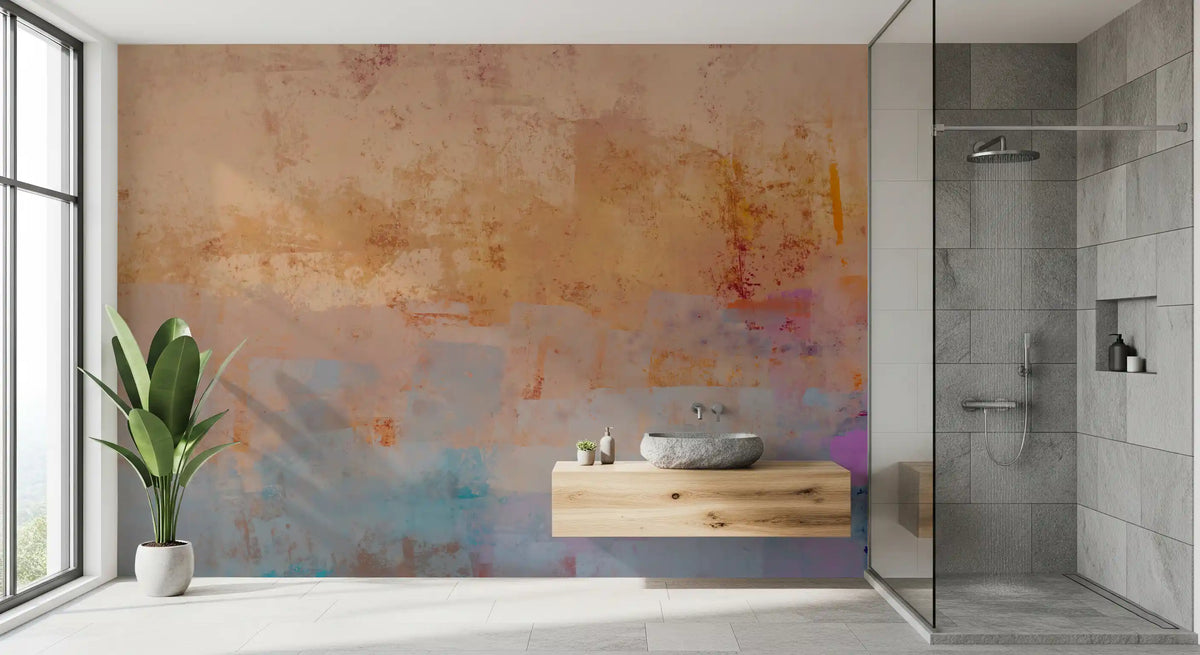 Sunset Horizon Brushstrokes Wall Mural