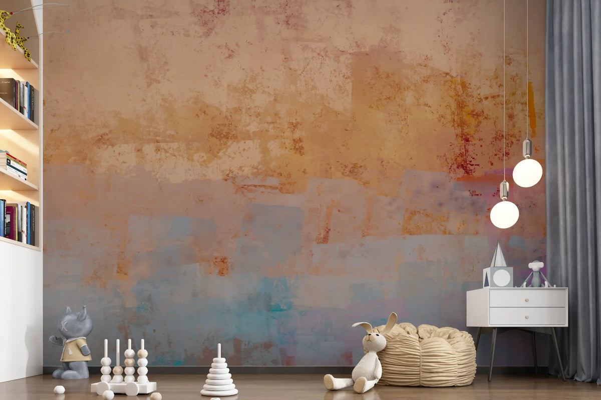 Sunset Horizon Brushstrokes Wall Mural