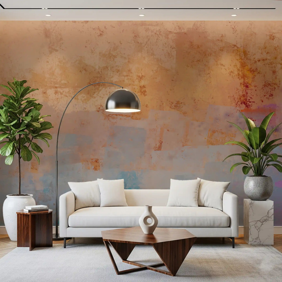 Sunset Horizon Brushstrokes Wall Mural
