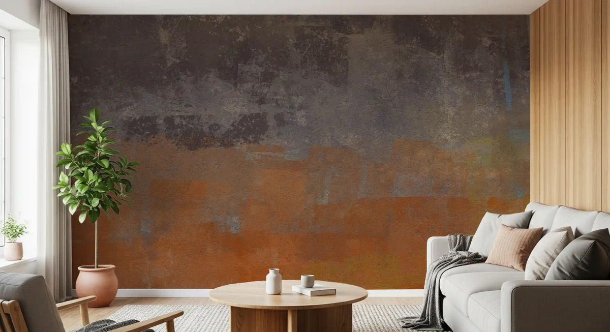 Abstract Layers of Ochre Wall Mural