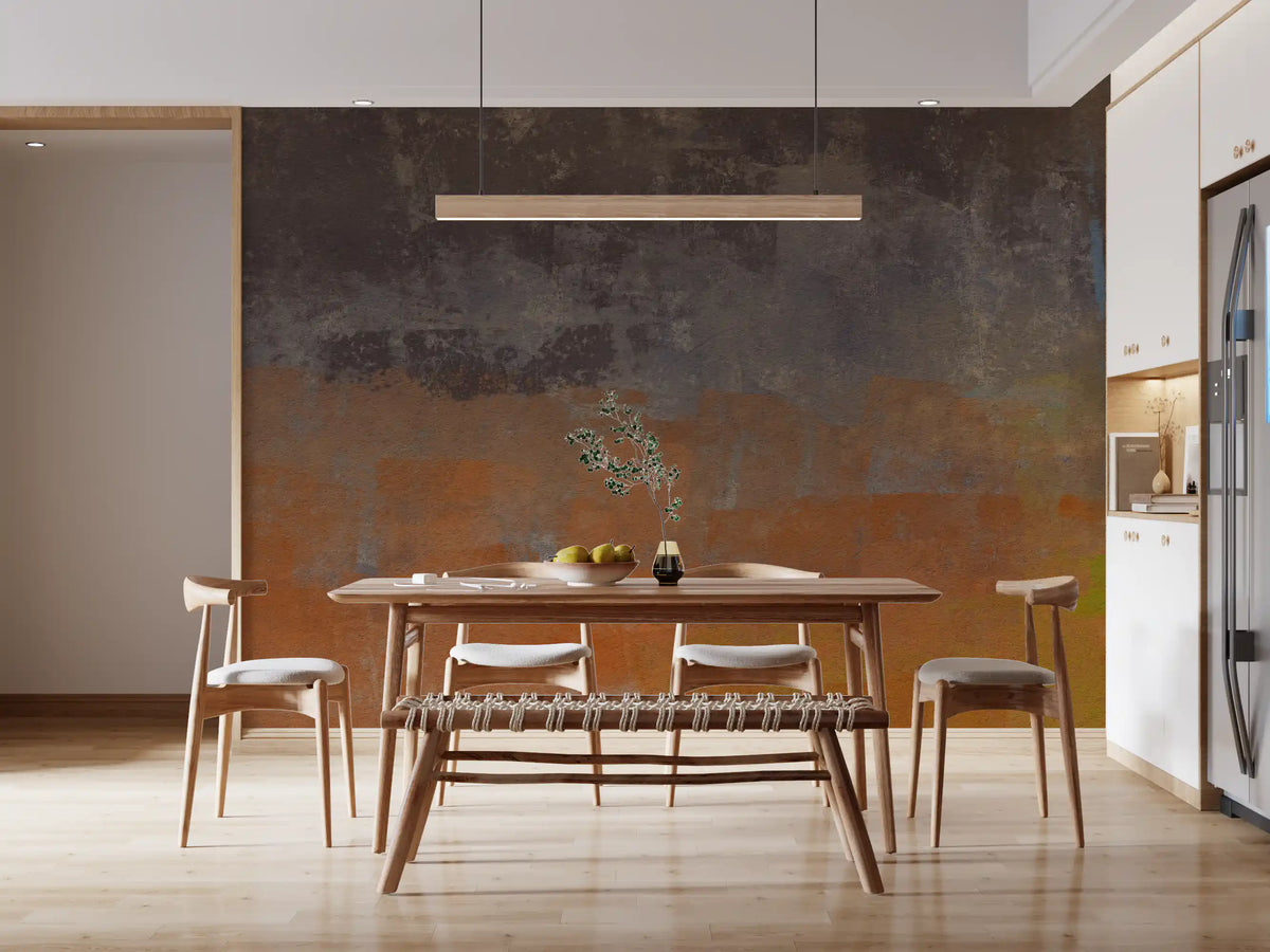 Abstract Layers of Ochre Wall Mural