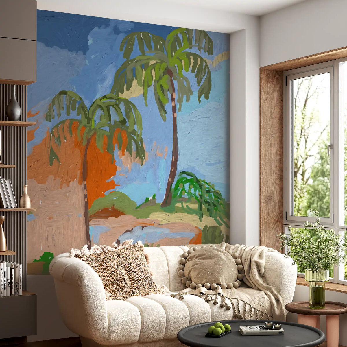 Coastal Palm Oasis Impression Wall Mural