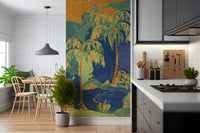 Abstract Painted Palm Landscape Wall Mural