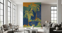 Abstract Painted Palm Landscape Wall Mural