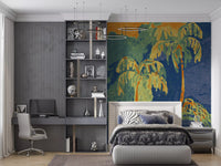 Abstract Painted Palm Landscape Wall Mural