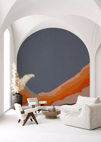 Abstract Painted Horizon Layers Wall Mural