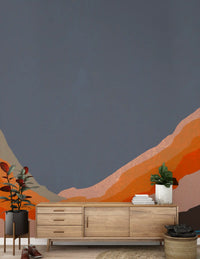 Abstract Painted Horizon Layers Wall Mural