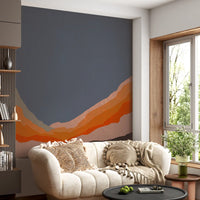Abstract Painted Horizon Layers Wall Mural