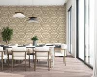 Classic Cream and Beige Floral Wallpaper⁠