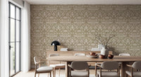 Classic Cream and Beige Floral Wallpaper⁠