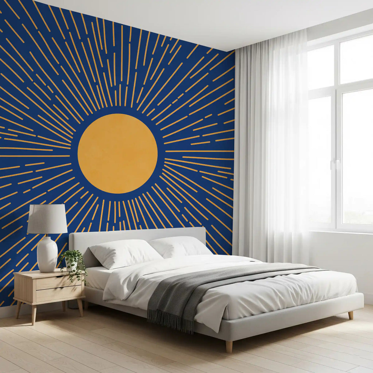 Radiant Solar Burst Abstract Wall Mural