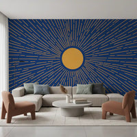 Radiant Solar Burst Abstract Wall Mural
