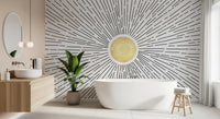 Golden Sunburst Radiance Wall Mural