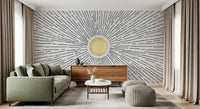 Golden Sunburst Radiance Wall Mural
