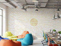 Radiant Golden Burst Wall Mural