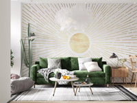 Radiant Golden Burst Wall Mural