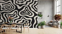 Organic Monochrome Swirls Wall Mural