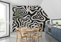 Organic Monochrome Swirls Wall Mural