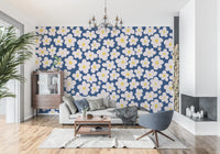 Midnight Daisy Field Pattern Wall Mural