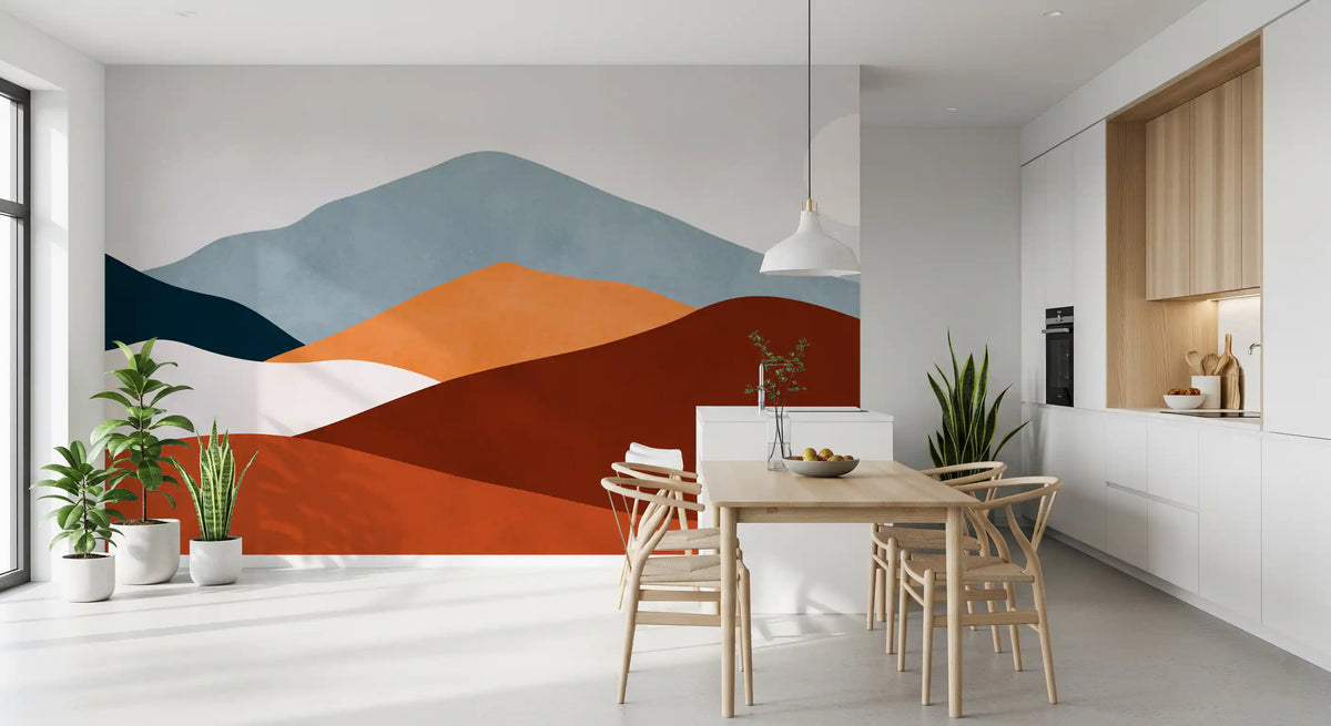 Minimalist Painted Mountain Horizon Wall Mural