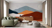 Minimalist Painted Mountain Horizon Wall Mural