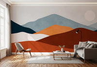 Minimalist Painted Mountain Horizon Wall Mural