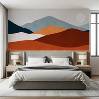 Minimalist Painted Mountain Horizon Wall Mural