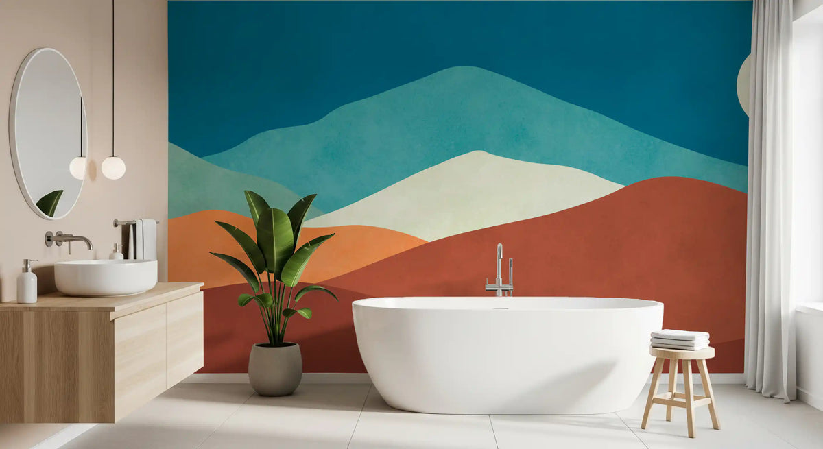 Minimalist Desert Dusk Landscape Wall Mural