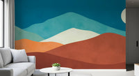Minimalist Desert Dusk Landscape Wall Mural
