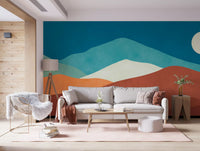 Minimalist Desert Dusk Landscape Wall Mural