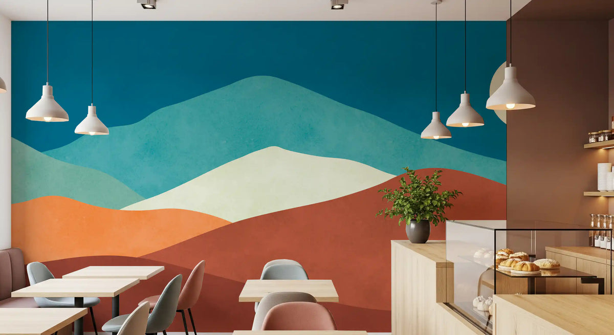 Minimalist Desert Dusk Landscape Wall Mural