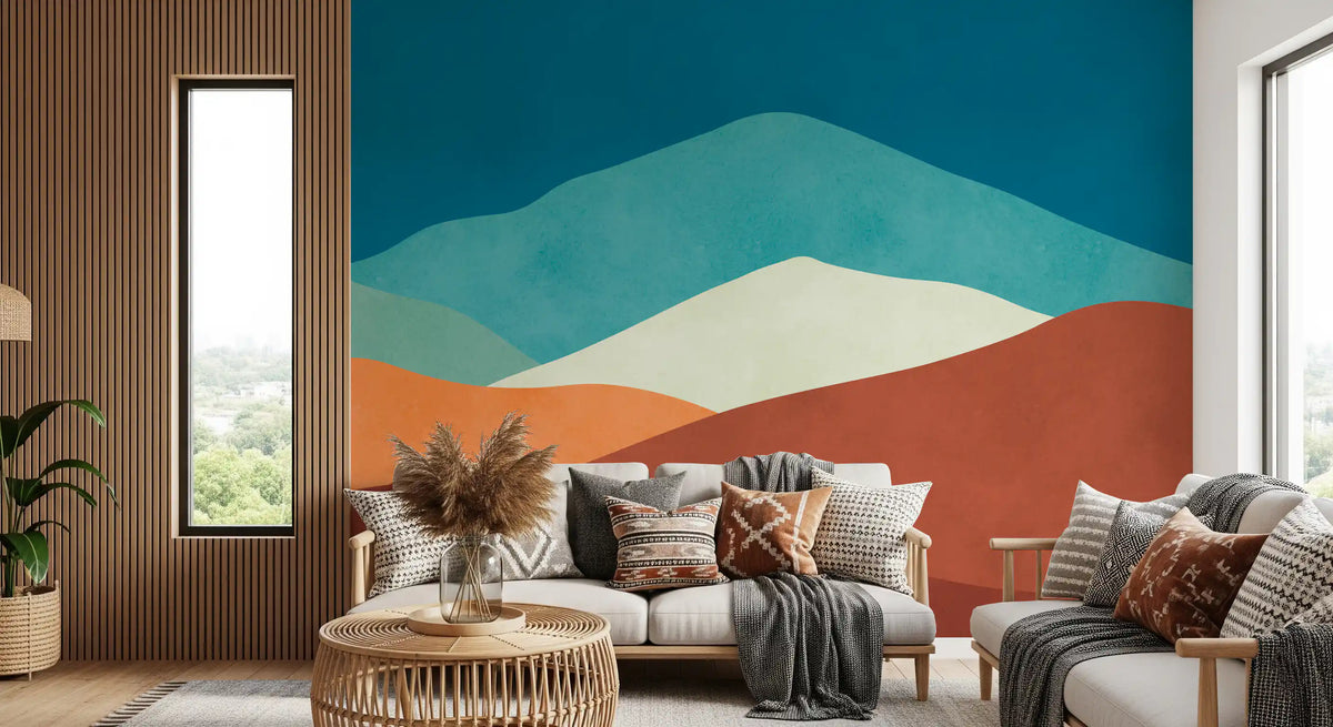 Minimalist Desert Dusk Landscape Wall Mural