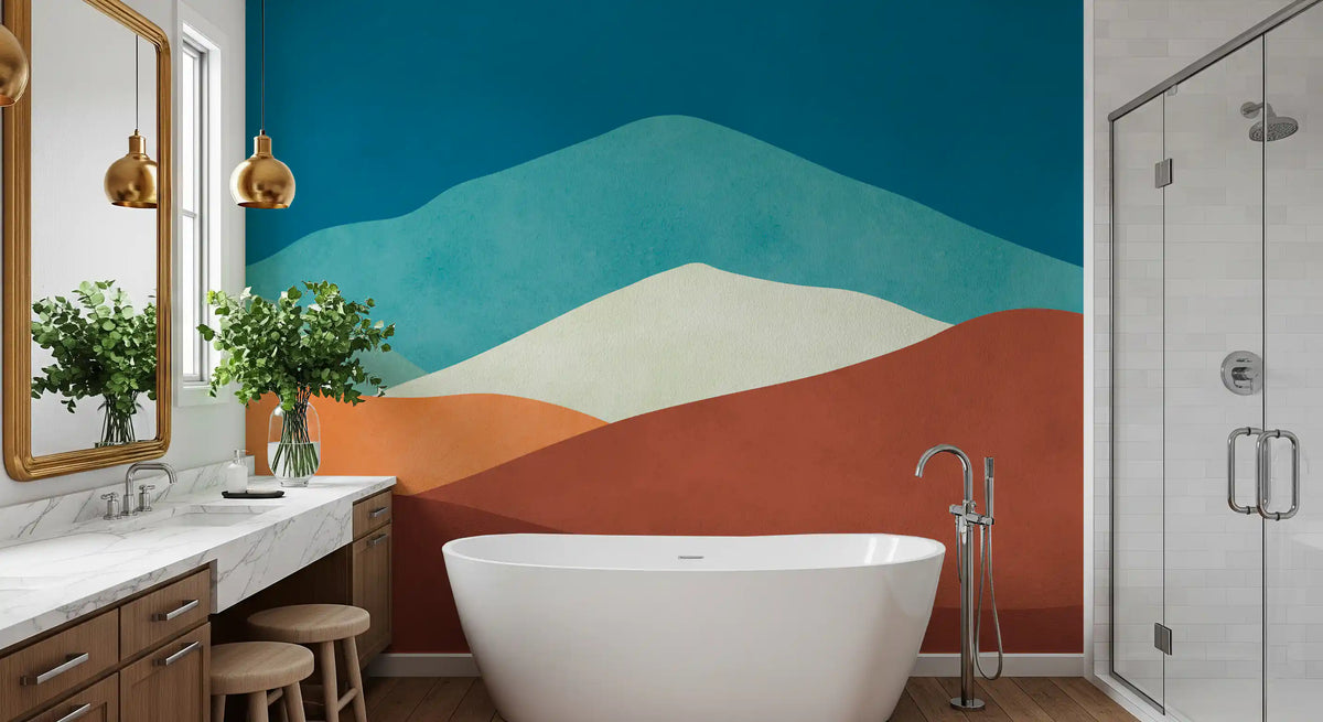 Minimalist Desert Dusk Landscape Wall Mural