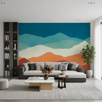 Serene Layered Mountain Horizon Wall Mural