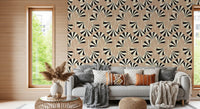 Minimalist Ginko Leaf Pattern Wall Mural