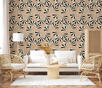 Minimalist Ginko Leaf Pattern Wall Mural