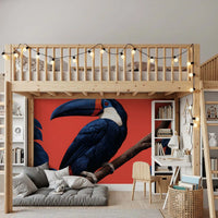 Exotic Jungle Bird Perch Wall Mural