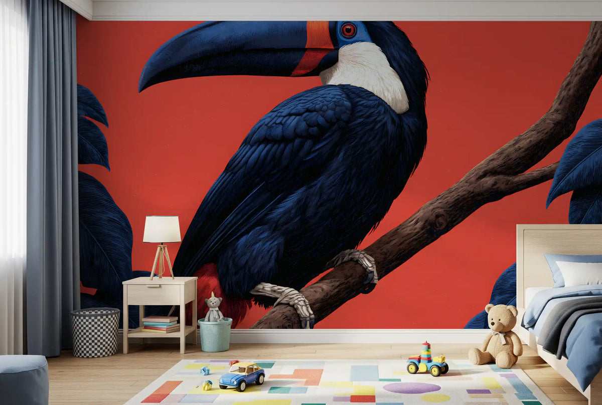 Exotic Jungle Bird Perch Wall Mural