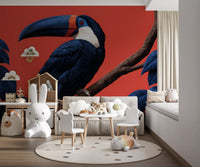 Exotic Jungle Bird Perch Wall Mural