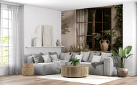 Rustic Ivy Framed Window Wall Mural