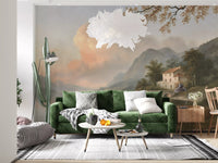 Italian Lake Villa Landscape Wall Mural