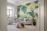 Verdant Jungle Foliage Pattern Wall Mural
